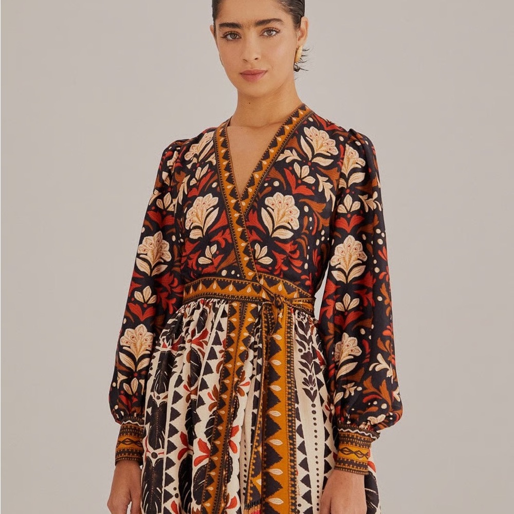FARM Rio Tapestry Garden Long Sleeve Dress - Picture 3 of 3